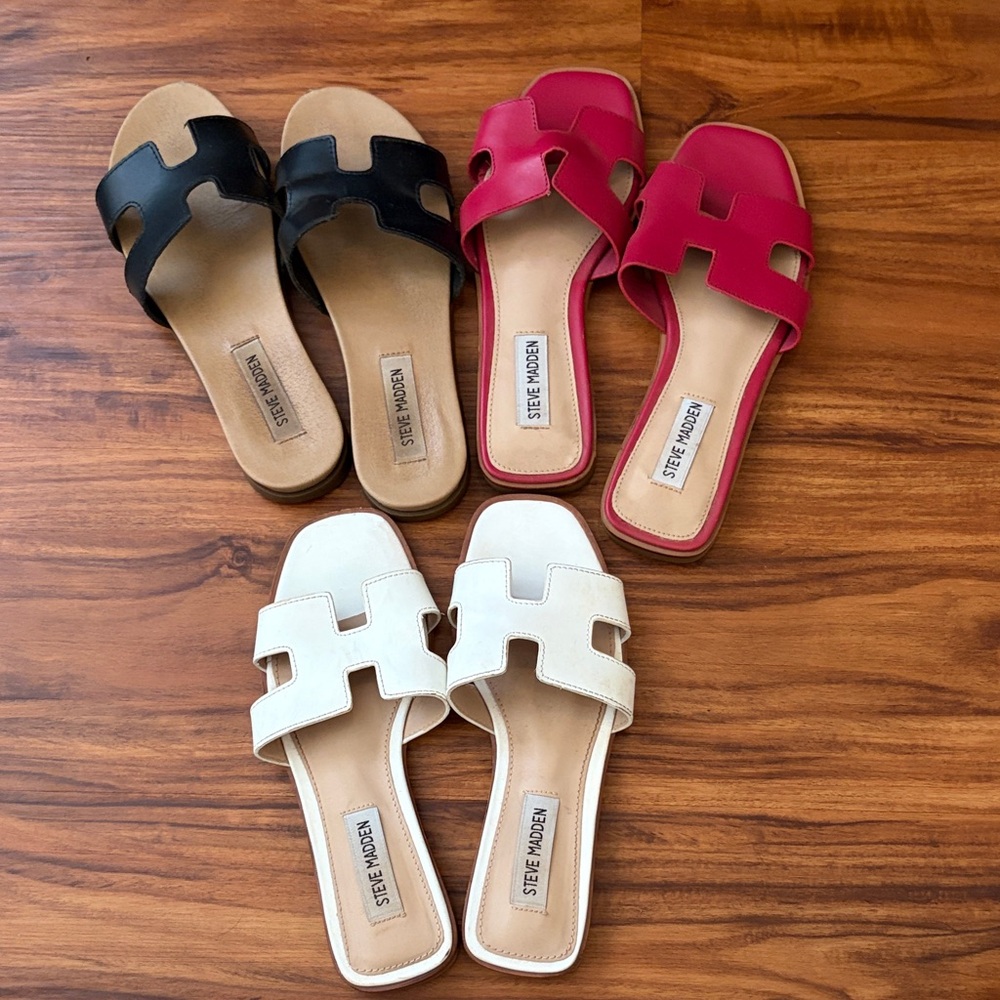 Bundle Steve Madden Women's Sandals - Black, Fucsia, and White
